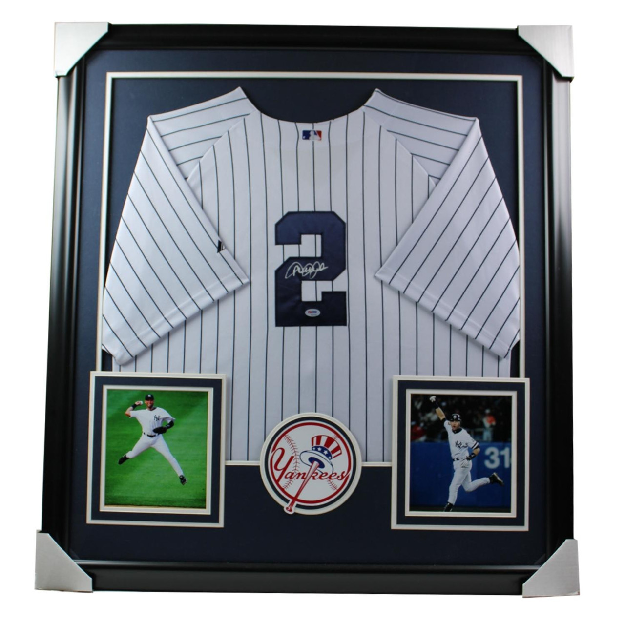 Derek Jeter Autographed Signed Framed New York Yankees Jersey 