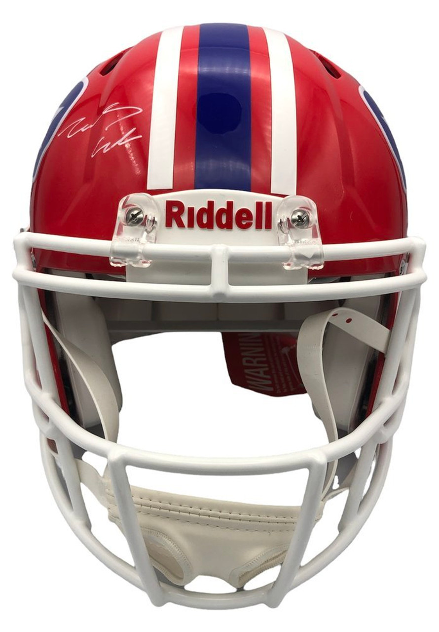 James Cook Signed Buffalo Bills Riddell 1990's Red T/B Speed Helmet - BAS QR