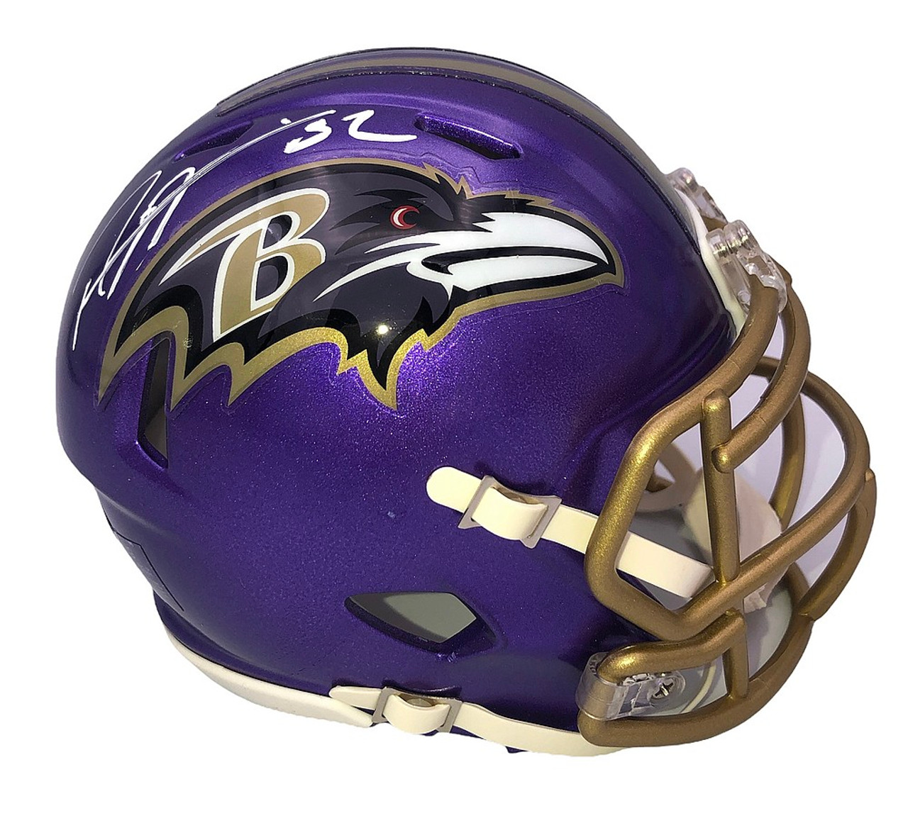 Ray Lewis Signed Baltimore Ravens Riddell FLASH Mini Helmet- Beckett QR