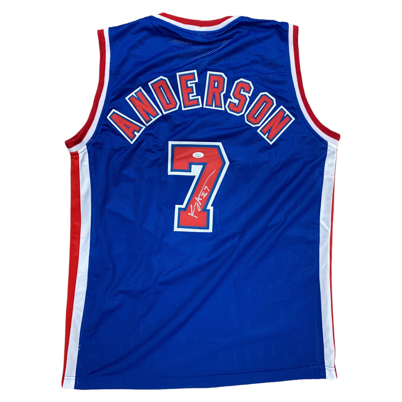 Kenny Anderson New Jersey Nets Authentic Autographed Custom Blue