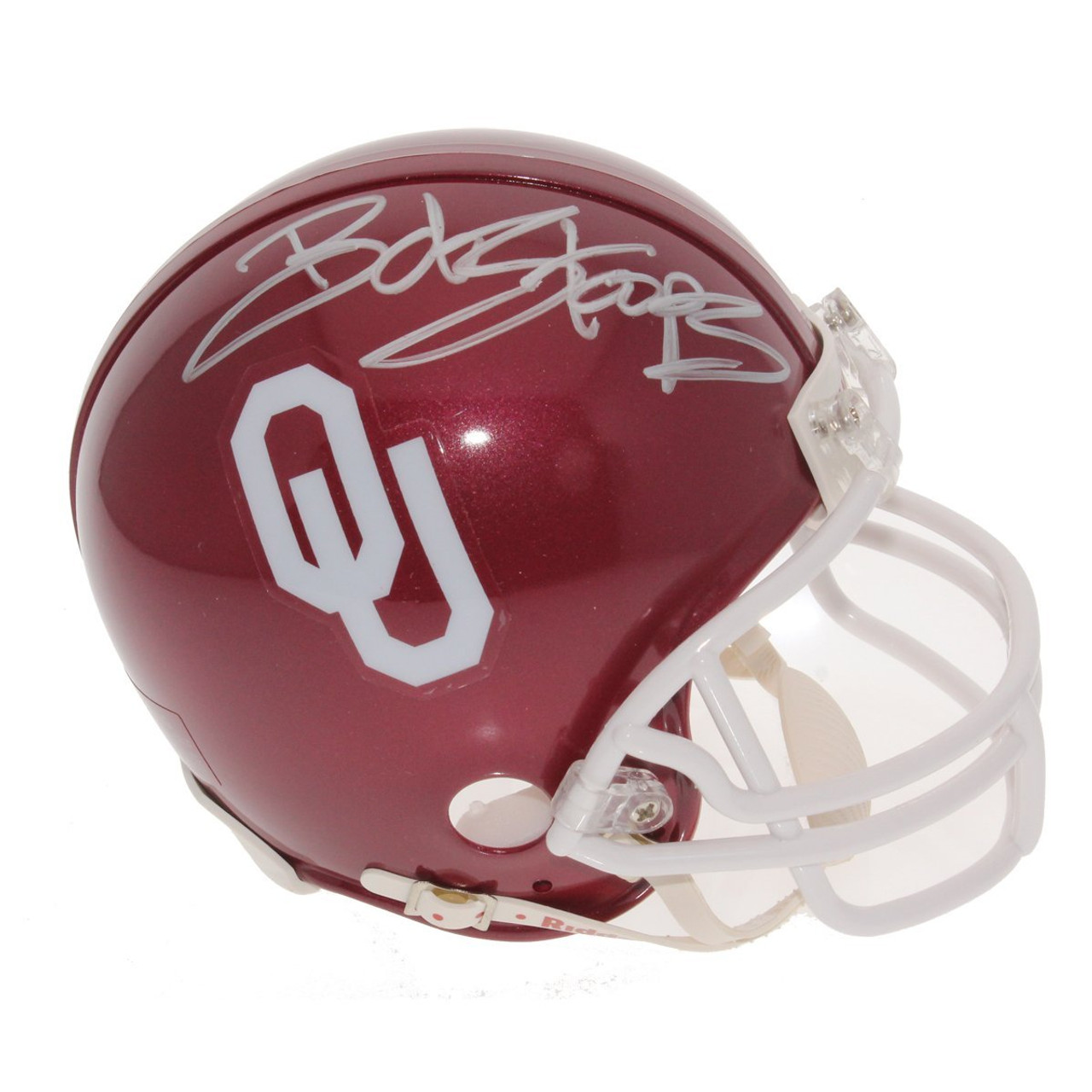 JSA Certified Authentic Bob Stoops Autographed Signed Oklahoma Sooners Mini Helmet 