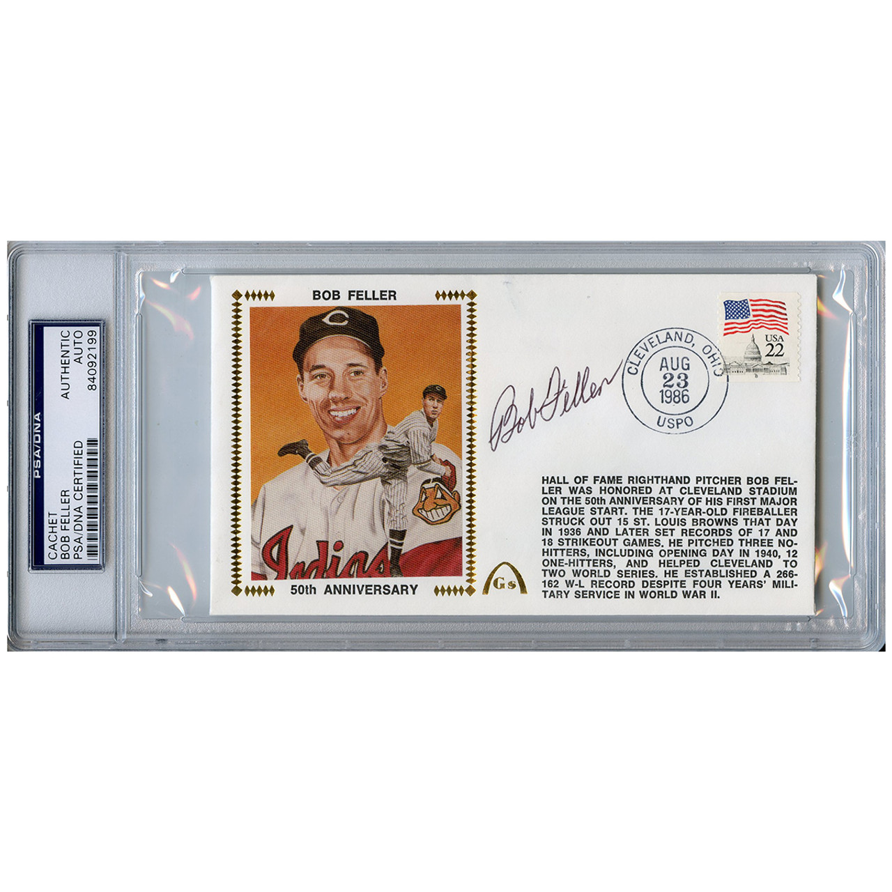 Bob Feller Autographed Signed Baseball Autograph Auto PSA/DNA