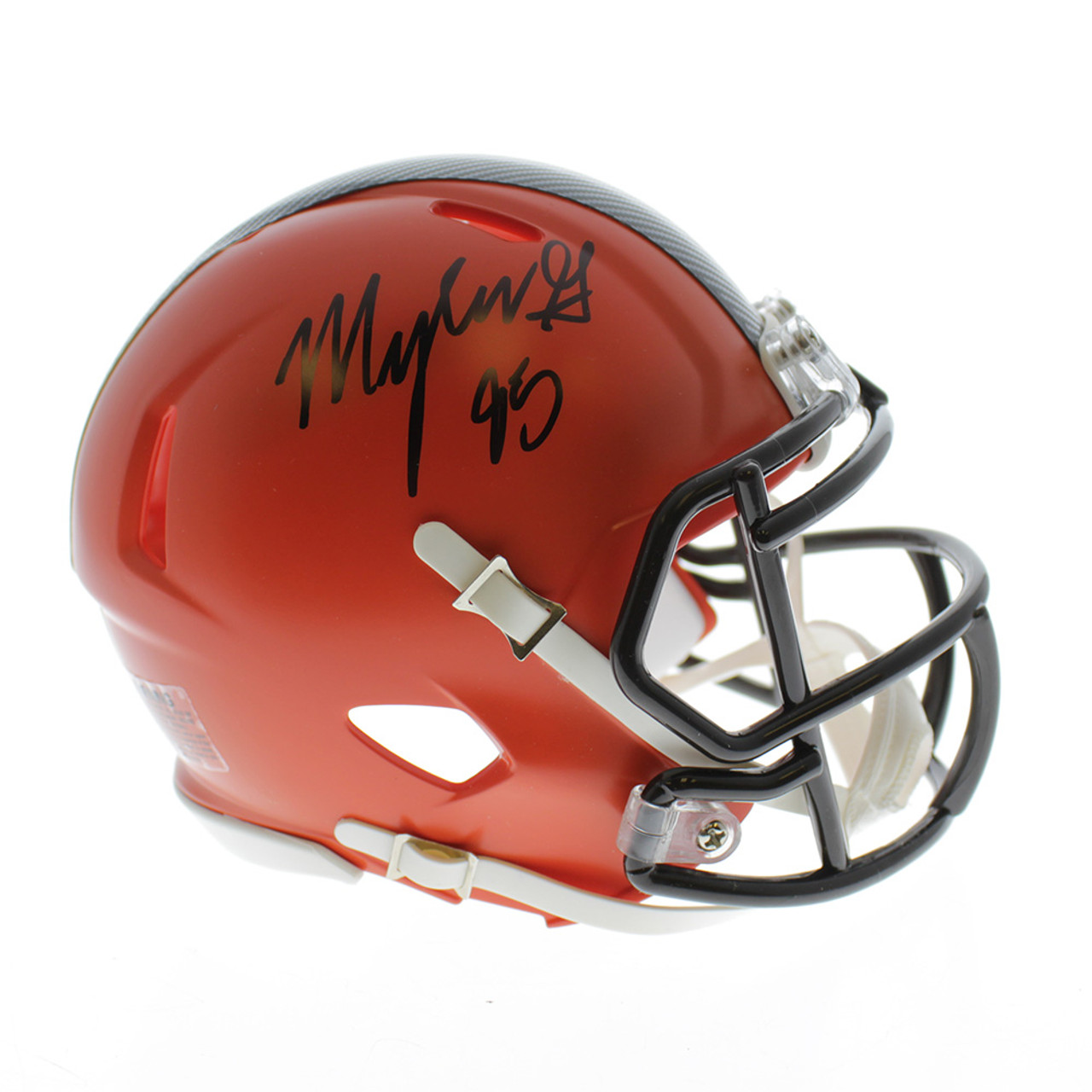 myles garrett signed mini helmet