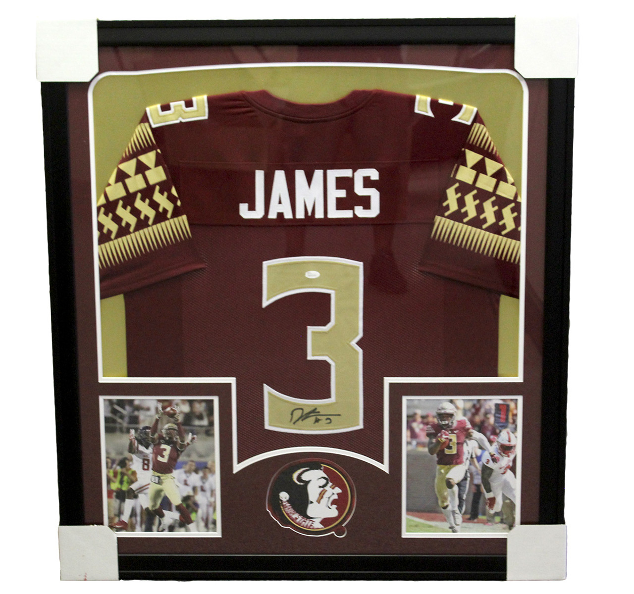 FRAMED Autographed/Signed DERWIN JAMES 33x42 Florida State Red Jersey –  Super Sports Center