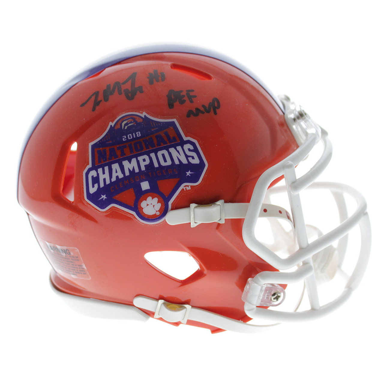 Trayvon Mullen Clemson Tigers Autographed Riddell Speed Mini Helmet W Def Mvp Inscription Jsa Authentic