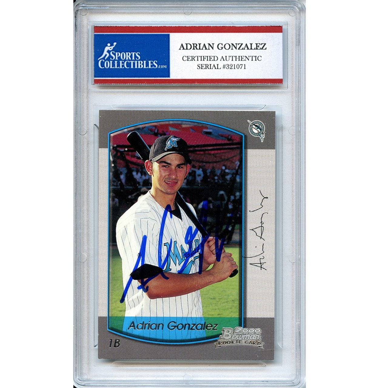 2000 TOPPS ADRIAN GONZALEZ RC CERTIFIED AUTOGRAPH ISSUE BASEBALL CARD
