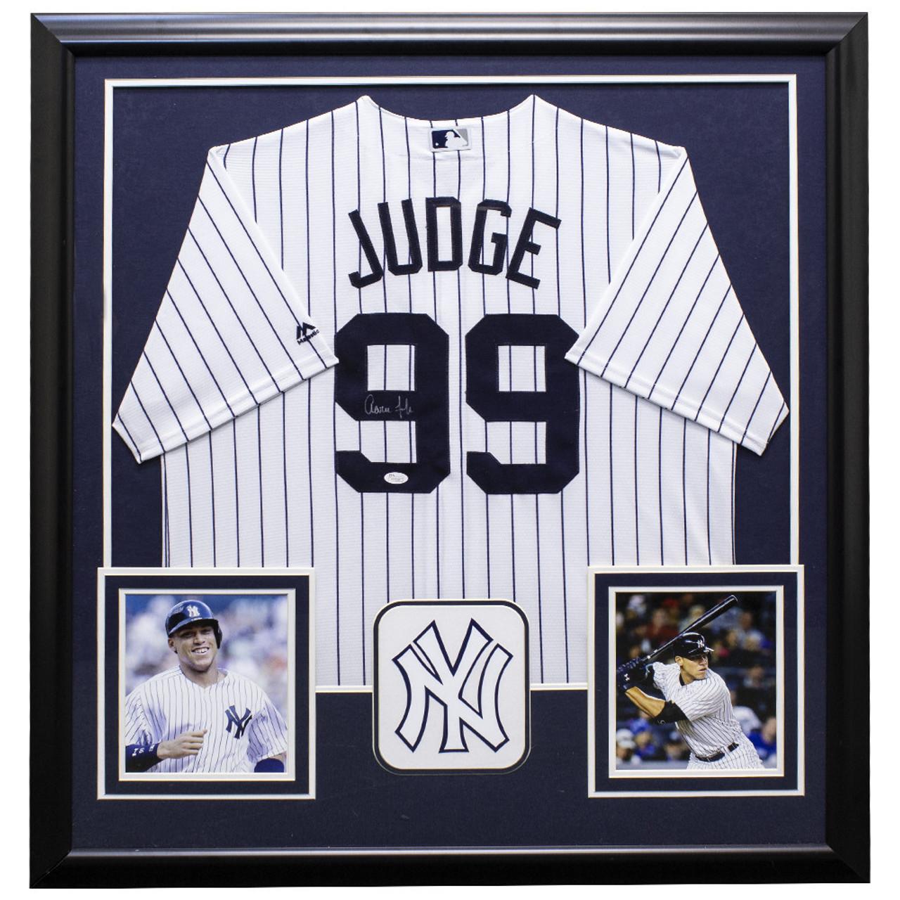 Aaron Judge New York Yankees Autographed Framed White Pinstripe Jersey - JSA
