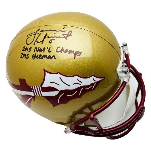 Jameis Winston FSU Signed Riddell F/S Gold Proline Helmet w/"2013 Heisman" - PSA Jameis Winston FSU Signed Riddell F/S Gold Proline Helmet w/"2013 Heisman" - PSA