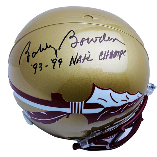 Bobby Bowden FSU Signed Riddell F/S Rep Helmet w/'93 - '99 Nat'l Champs - PSA Bobby Bowden FSU Signed Riddell F/S Rep Helmet w/'93 - '99 Nat'l Champs - PSA