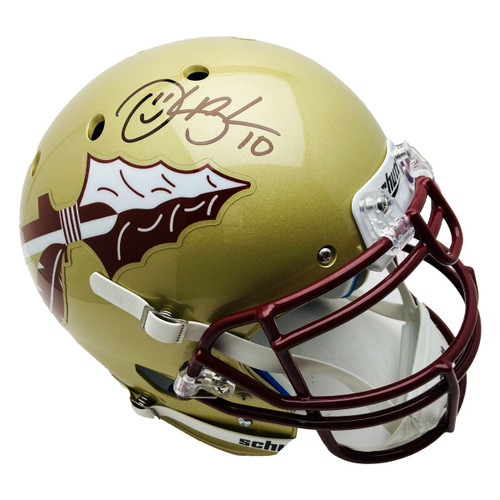 Derrick Brooks FSU Seminoles Signed Full Size Schutt  Gold Helmet - PSA Derrick Brooks FSU Seminoles Signed Full Size Schutt  Gold Helmet - PSA