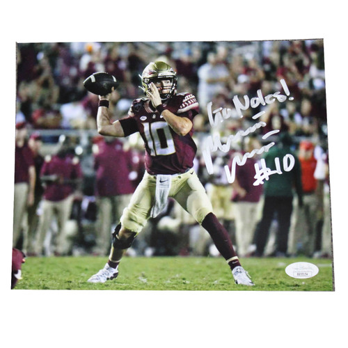 McKenzie Milton FSU Seminoles 8x10 Photo w/ "Go Noles!" Signed in Silver - JSA McKenzie Milton FSU Seminoles 8x10 Photo w/ "Go Noles!" Signed in Silver - JSA