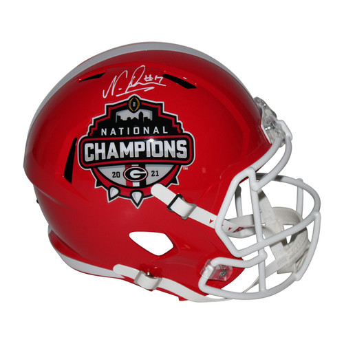 Nakobe Dean Signed Georgia Bulldogs Speed F/S Rep Helmet w/2021 Natl Champs -BAS Nakobe Dean Signed Georgia Bulldogs Speed F/S Rep Helmet w/2021 Natl Champs -BAS