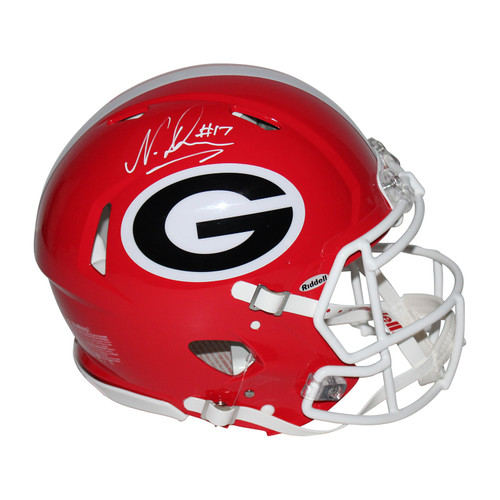 Nakobe Dean Signed Georgia Bulldogs Riddell Speed F/S Authentic Helmet - BAS QR Nakobe Dean Signed Georgia Bulldogs Riddell Speed F/S Authentic Helmet - BAS QR