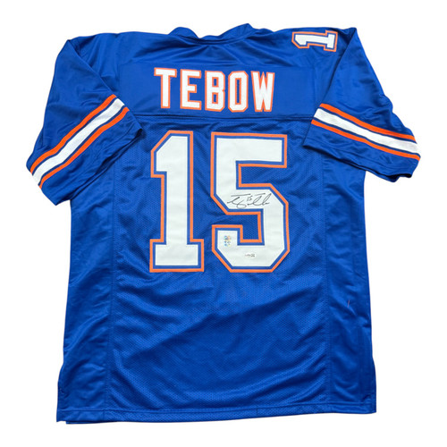 Tim Tebow Autographed Signed Florida Gators Blue Custom Jersey - JSA Authentic