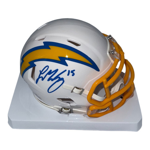 Ladd McConkey Autographed Los Angeles Chargers Riddell White Mini Helmet - Beckett