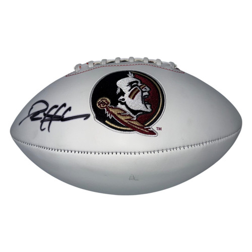 Deion Sanders Autographed Florida State Seminoles White Panel Football - Beckett QR Authentic