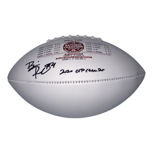 Brian Robinson Jr. Autographed Alabama Crimson 2020 CFP Championship White Panel Football - Fanatics