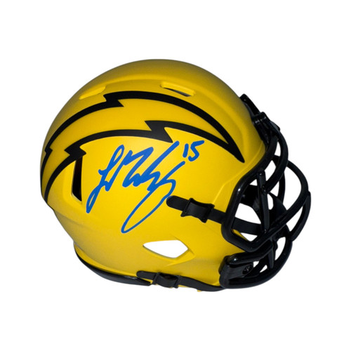 Ladd McConkey Autographed Los Angeles Chargers Riddell Rave Mini Helmet - Beckett