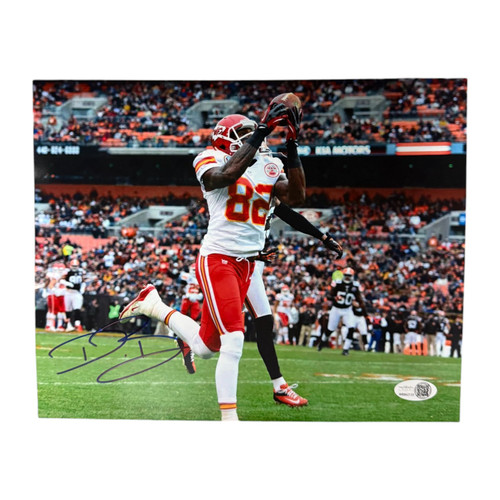 Dwayne Bowe Autographed Kansas City Chiefs 8x10 Photo Over the Shoulder Catch- JSA