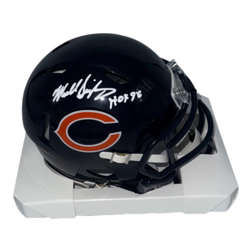 Mike Singletary Autographed Chicago Bears Riddell Speed Mini Helmet with "HOF 98" Inscription- JSA