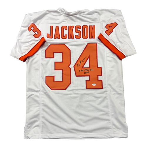 Dexter Jackson Autographed Tampa Bay Buccaneers White Throwback Custom Jersey with "SB XXXVII Champs" Inscription- JSA