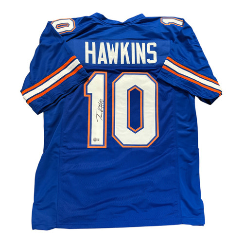 Tank Hawkins Autographed Florida Gators Blue Custom Jersey- Beckett Qr Tank Hawkins Autographed Florida Gators Blue Custom Jersey- Beckett Qr