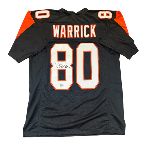 Peter Warrick Autographed Cincinnati Bengals Black Custom Jersey - Beckett