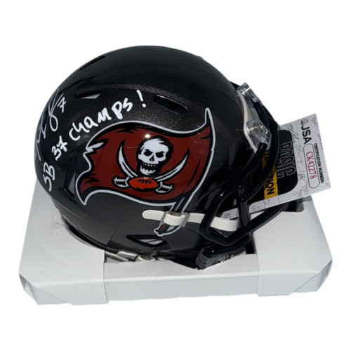 Martin Gramatica Autographed Tampa Bay Buccaneers Riddell Speed Mini Helmet Old Flag Logo with "SB 37 Champs" Inscription- JSA Authentic