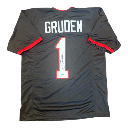 Jon Gruden Autographed Tampa Bay Buccaneers Black Custom Jersey- JSA