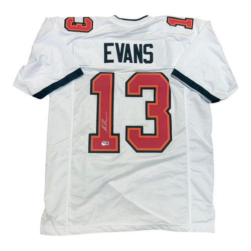 Mike Evans Autographed Tampa Bay Buccaneers White Custom Jersey- Beckett