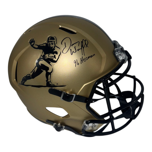 Danny Wuerffel Autographed Gold Riddell Heisman Full Size Replica Helmet- Beckett