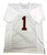 Nick Saban Signed Alabama Crimson Tide Custom White #1 Jersey w/Roll Tide - JSA