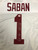 Nick Saban Signed Alabama Crimson Tide Custom White #1 Jersey w/Roll Tide - JSA