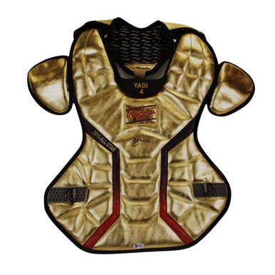 Yadier Molina Signed Gold Glove Catcher Chest Protector Metal Cutout - BAS