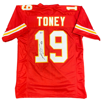 Kadarius Toney Autographed Kansas City Chiefs Custom #19 Yellow Jersey  Signed on the 9 - Beckett Authentic