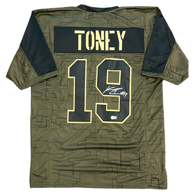 Kadarius Toney Autographed Kansas City Chiefs Custom #19 Yellow Jersey  Signed on the 1 - Beckett Authentic