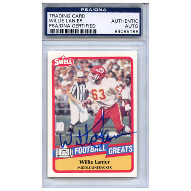 WILLIE LANIER SIGNATURE AUTO KANSAS CITY CHIEFS FOOTBALL CARD NFL SILVER  SIGNED!