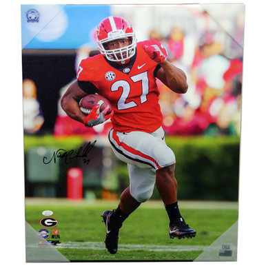 Nick Chubb Autographed Signed Georgia Bulldogs Stretched Sanford Stadium  Mid Field Canvas Bulldog Brothers Inscription - JSA Authentic