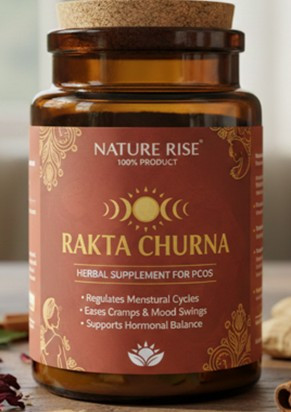 Naturerise100 Rakta Churna is a specialized Ayurvedic blend crafted to support women’s health during post‑menopause and manage PCOS/PCOM symptoms. Enriched with a higher concentration of Shatavari and the addition of Manjista, this formulation helps balance hormones, purify blood, and promote overall vitality.

? Key Benefits:

Supports hormonal balance during post‑menopause

Helps manage PCOS/PCOM symptoms naturally

Promotes blood purification and skin health

Boosts immunity and strengthens overall wellness

✨ Ingredients: Shatavari (enhanced concentration), Manjista, Ashwagandha, Safed Musli, Brahmi, Amala Powder, Tulasi, Moringa, Bilva Powder,Gokshura

? Net Quantity: 150 gm
? 100% Natural | No Harmful Chemicals