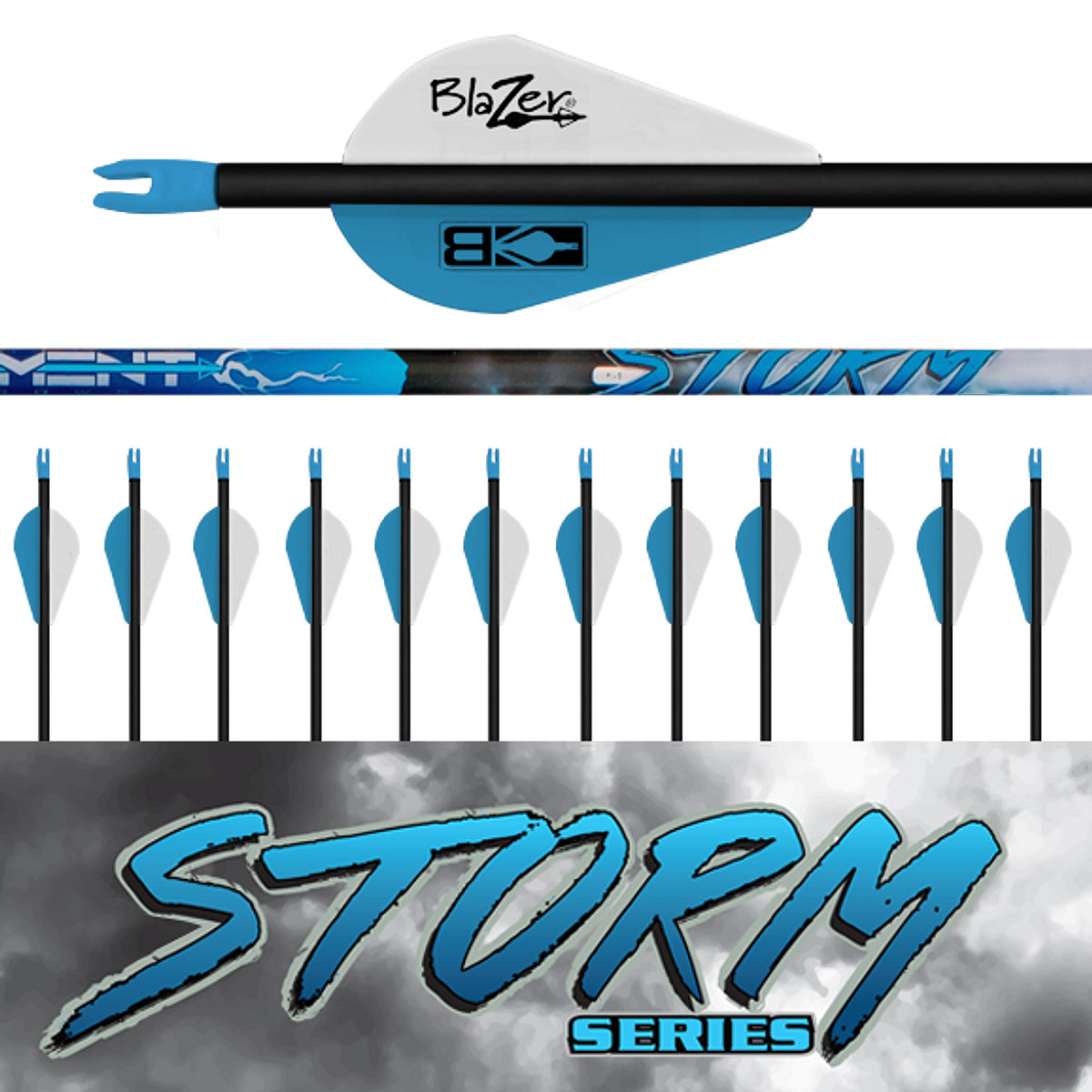 arrows We ダークブルー Storm Arrows 6Pk - Fletched (.001 straightness) - Flying Arrow Archery