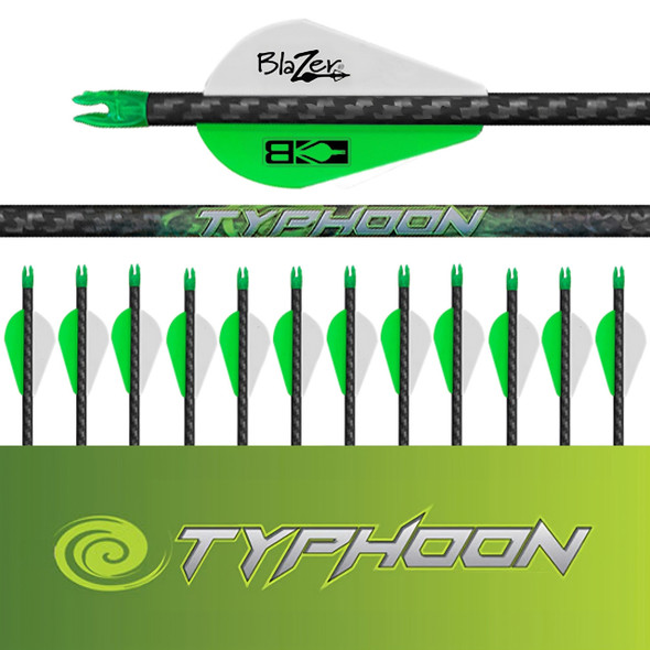 Typhoon Arrows  12 Pk. - Fletched (.003 straightness) 400 Spine