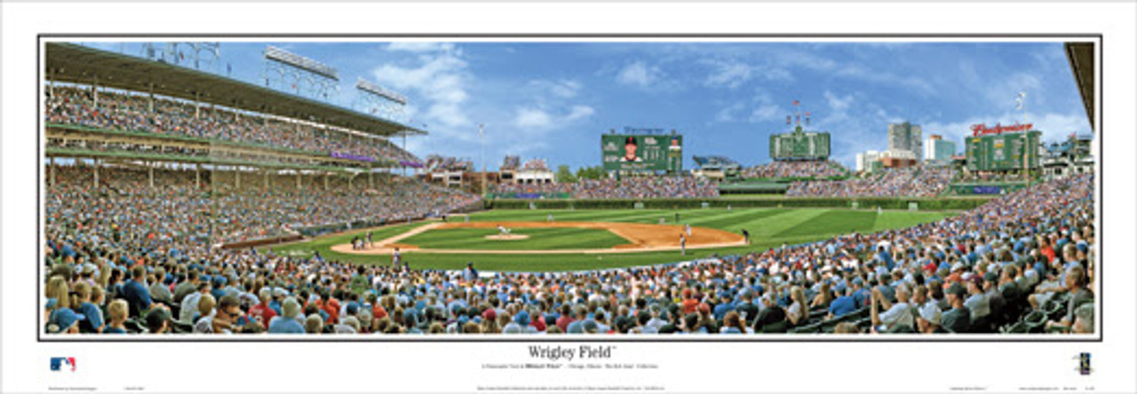 Chicago Cubs Panoramic Poster - Wrigley Field MLB Decor