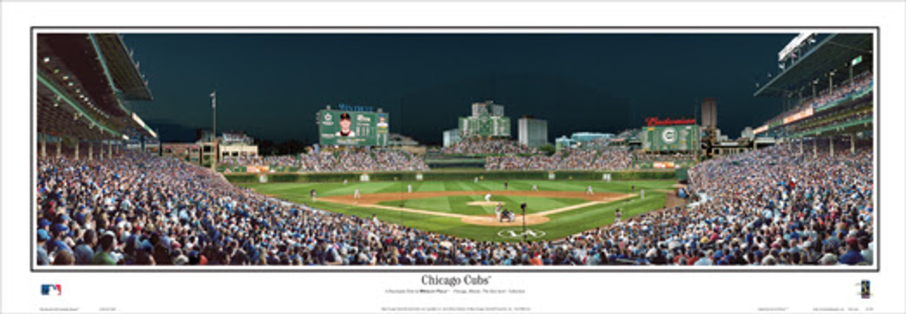 Chicago Cubs Panoramic Poster - Wrigley Field MLB Decor