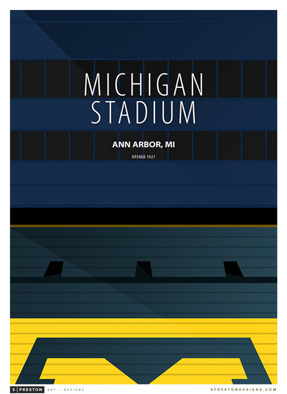 Michigan Wolverines - Michigan Stadium Simple Print - the Stadium Shoppe michigan-wolverines-logo-canvas-print-sports-unlimited
