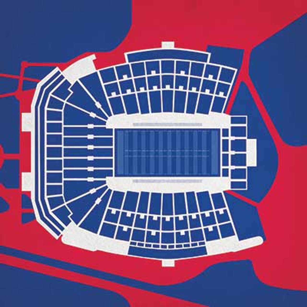 Ole Miss Rebels - Vaught Hemingway Stadium City Print