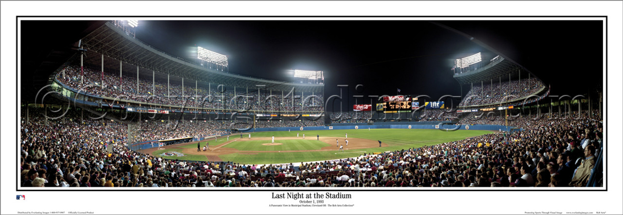 "Last Night at the Stadium" Indians Panoramic Framed Poster
