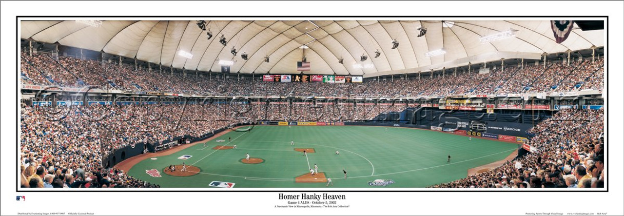 "Homer Hanky Heaven" Twins at the Metrodome Panoramic Framed Poster