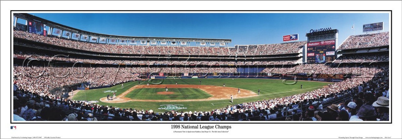 "1998 NLCS Champs" San Diego Padres Panoramic Framed Poster