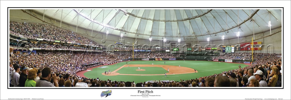 First Pitch Tampa Bay Devil Rays Panoramic Poster The Stadium