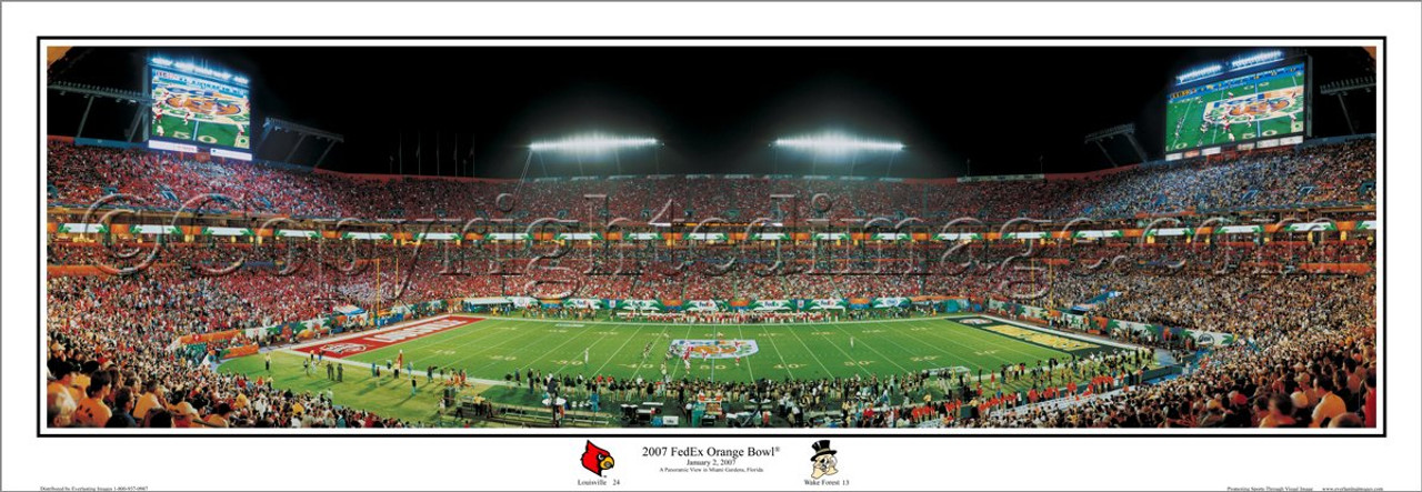 "2007 FedEx Orange Bowl" Louisville Cardinals Panoramic Poster